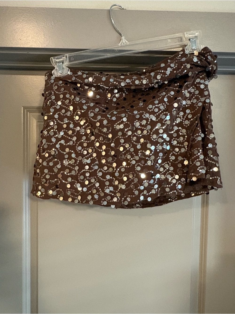 Brown Sequin Mini Skirt/skort with Shimmer Detail